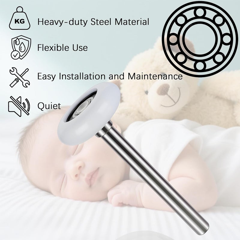 Mindoub 10 Pack 7" Stem 2" Sealed Nylon Commercial Garage Door Roller, Ultra Quiet Long-Lasting Durable High Load, Use 6200 Double Seals Precision Bearings for Home&Commercial - Image 3